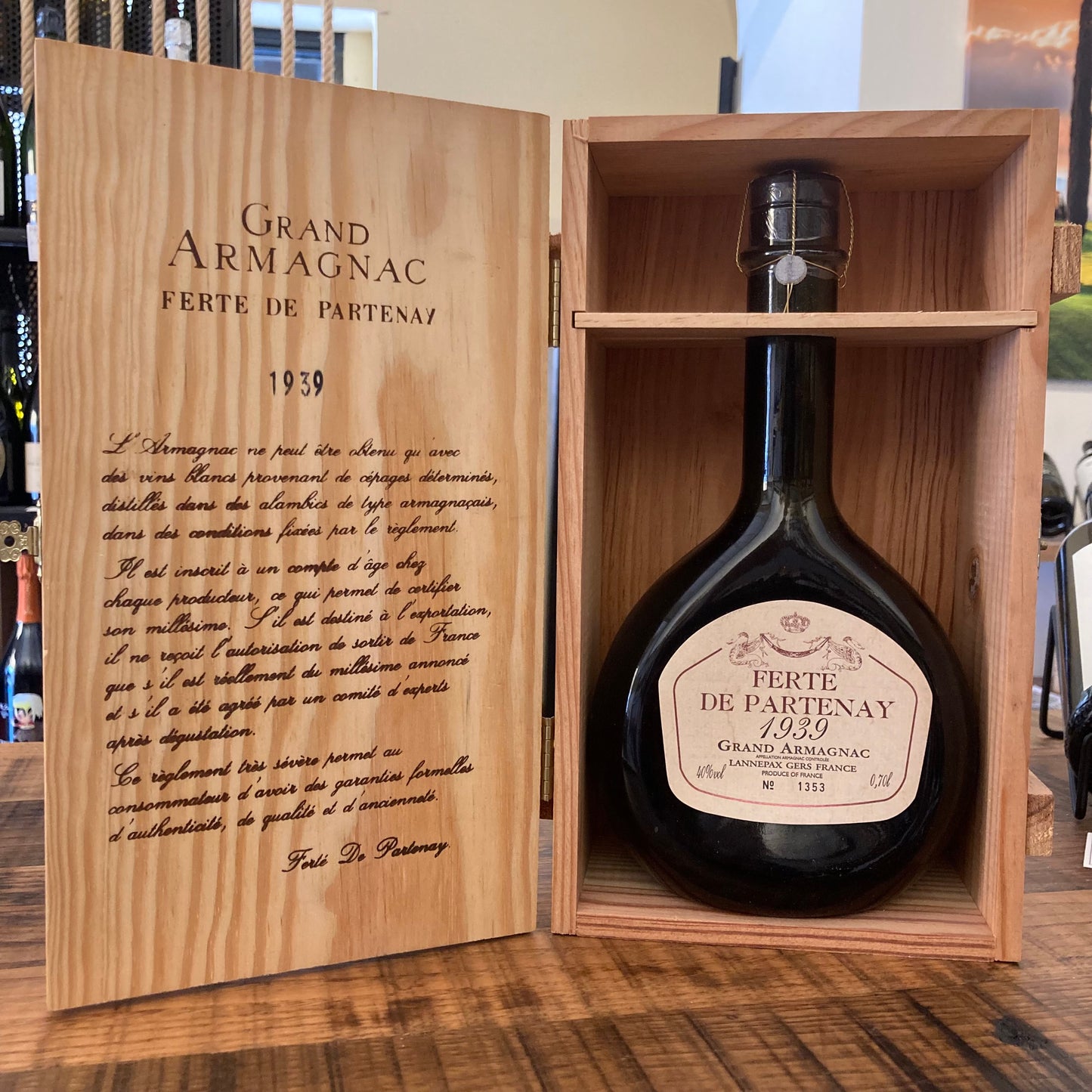 Ferte de Partenay Vintage Grand Armagnac 1939