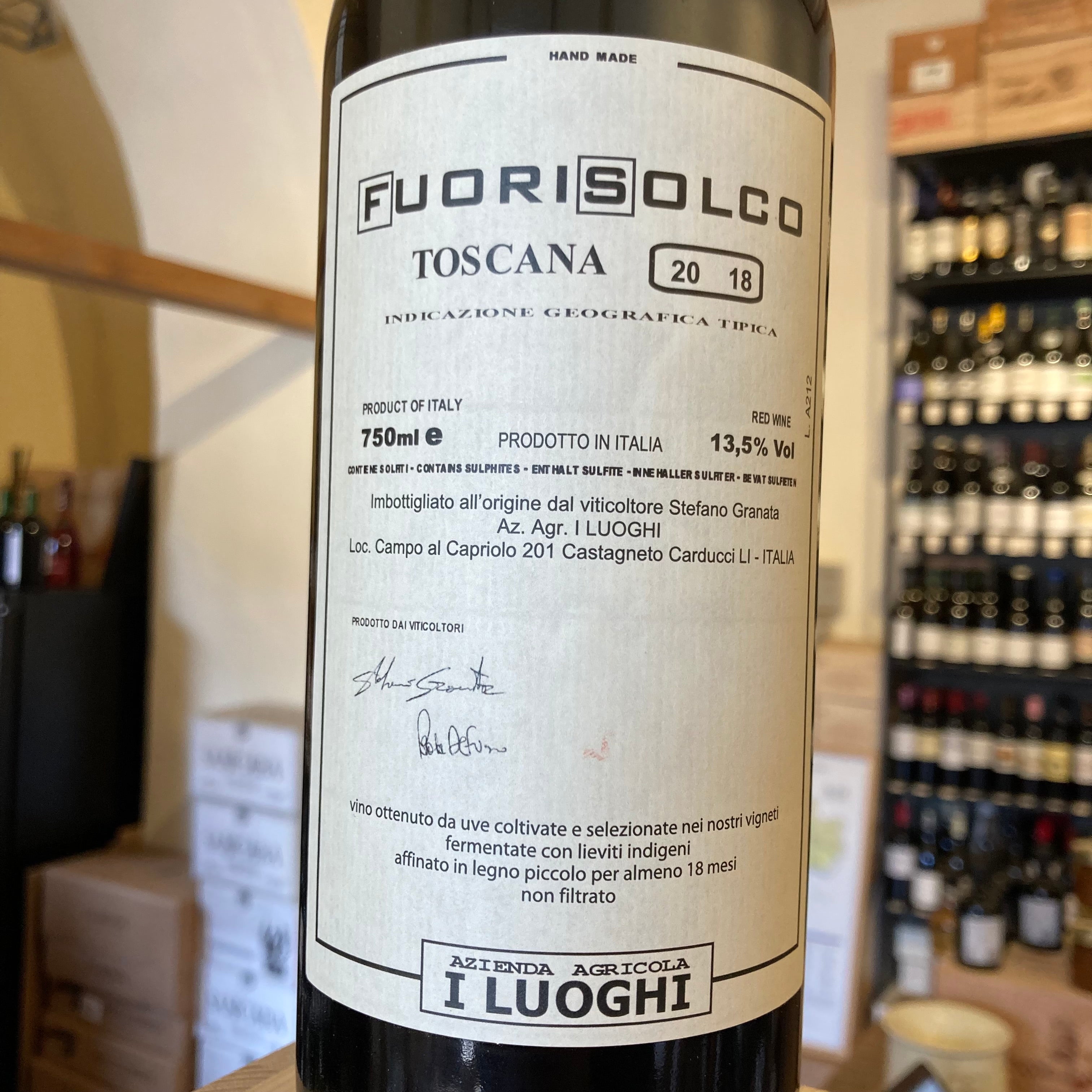 I Luoghi 'Fuorisolco' Toscana IGT 2018 I Luoghi