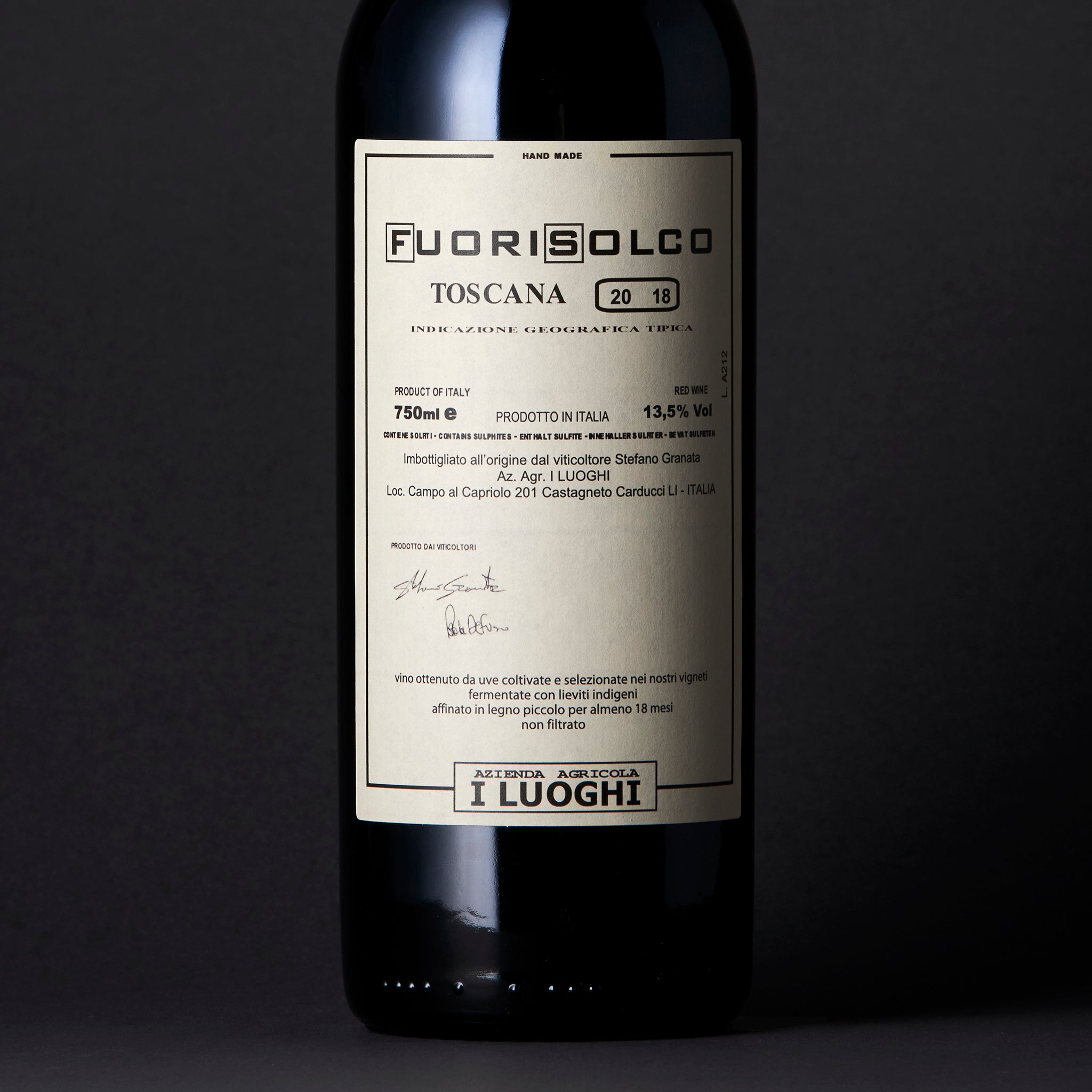 I Luoghi 'Fuorisolco' Toscana IGT 2018 I Luoghi